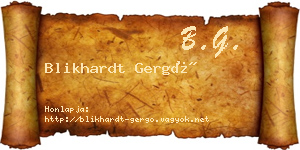 Blikhardt Gergő névjegykártya